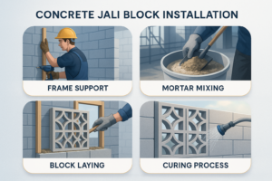 concrete jalli blocks installation process in bangalore
