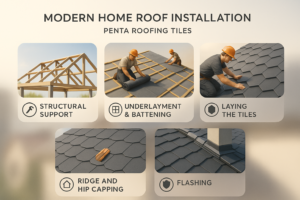Installation of Penta Roofing Tiles in Bangalore